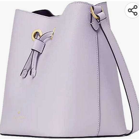 New KATE SPADE Leather Lilac Frost Sadie Bucket Bag NWT - Picture 2 of 3